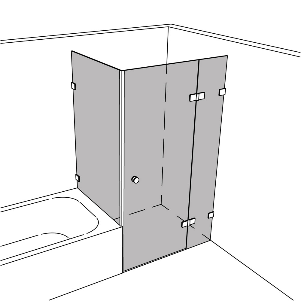 Viereck mit Badewannenanschluss
